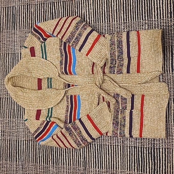 Sweaters - Vintage Striped Knit Cardigan - Multicolor